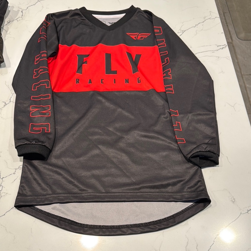 Kids FLY moto jersey Black and Red